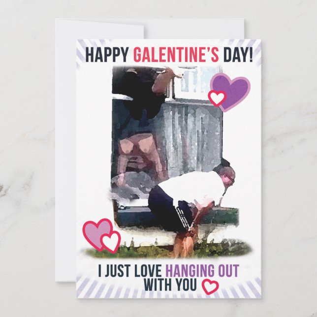 Galentines Card-virusvideo dam-fönster som faller Julkort (Framsida)