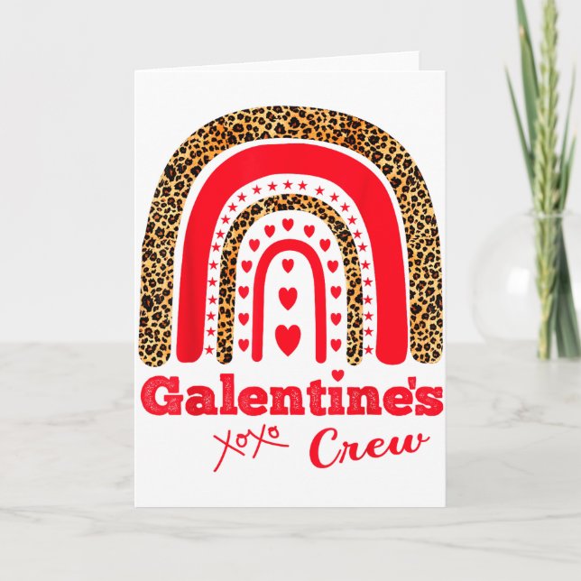 Galentines Crew Alla hjärtans dag Februari Hjärtan Kort (Framsida)