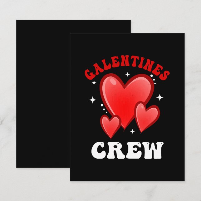 Galentines Crew Hjärta Anteckningskort (Fram/baksida)