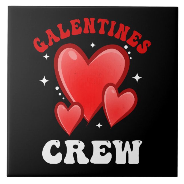 Galentines Crew Hjärta Kakelplatta (Framsidan)