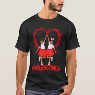 Galentines Dag Roligt Söt Brunt Hud Tjejer Bästa T Shirt