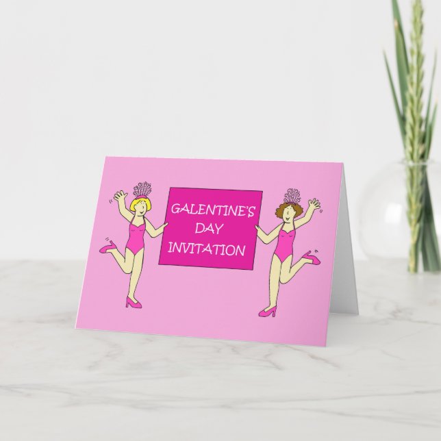 Galentines daginbjudan som dansar Ladies. Inbjudan (Framsida)