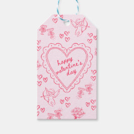 Galentine's Day Alla hjärtans dag Rosa Presentetikett