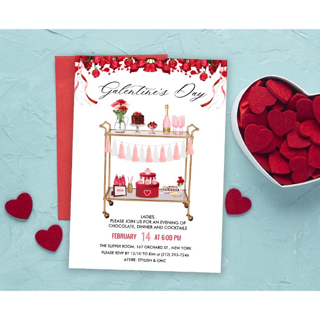 Galentine's Day Barvagn Inbjudan (Skapare uppladdad)