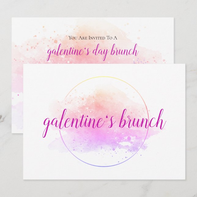 Galentines Day Brunch Friends Valentines day Inbjudningar (Fram/baksida)