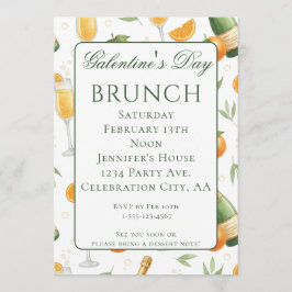 Galentines Day Brunch Mimosas Elegant Inbjudningar