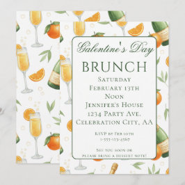Galentines Day Brunch Mimosas Elegant Inbjudningar