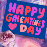 Galentines Day Bubble Brev Rosa Curvy Retro Vykort<br><div class="desc">Kolla in den här söta och färglösa konsten,  hand som jag gör åt dig! Du kan gärna lägga till en egen text eller ändra färg. Besök min butik för mer!</div>