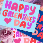 Galentines Day Bubble Brev Rosa Curvy Retro Vykort<br><div class="desc">Kolla in den här söta och färglösa konsten,  hand som jag gör åt dig! Du kan gärna lägga till en egen text eller ändra färg. Besök min butik för mer!</div>