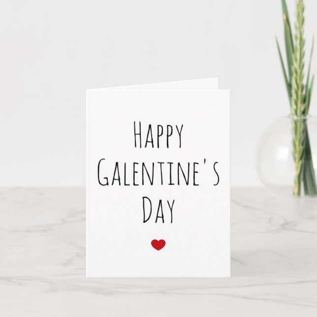 Galentines Day Cute Red Heart Best Friend Anpassni Helgkort (Framsida)