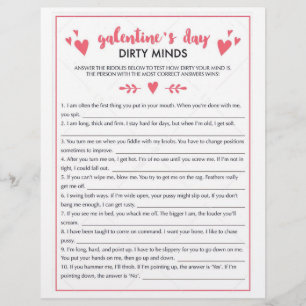 Galentines Day Dirty Minds-spel Reklamblad
