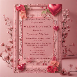 Galentines Day-fest Heart Floral Pastell Rosa Vin