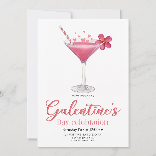Galentine's Day  Flickas fest Inbjudan (Framsida)