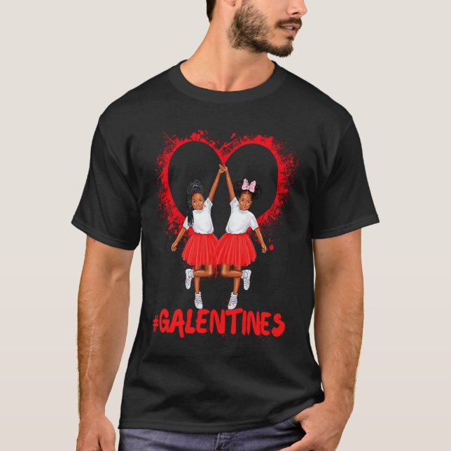 Galentines Day Fun Cute Brown Skin Girls Best Girl T Shirt (Framsida)
