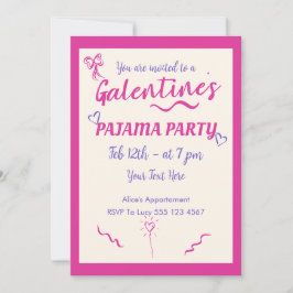 Galentine's Day Girls Pajama Party Invitation Julkort
