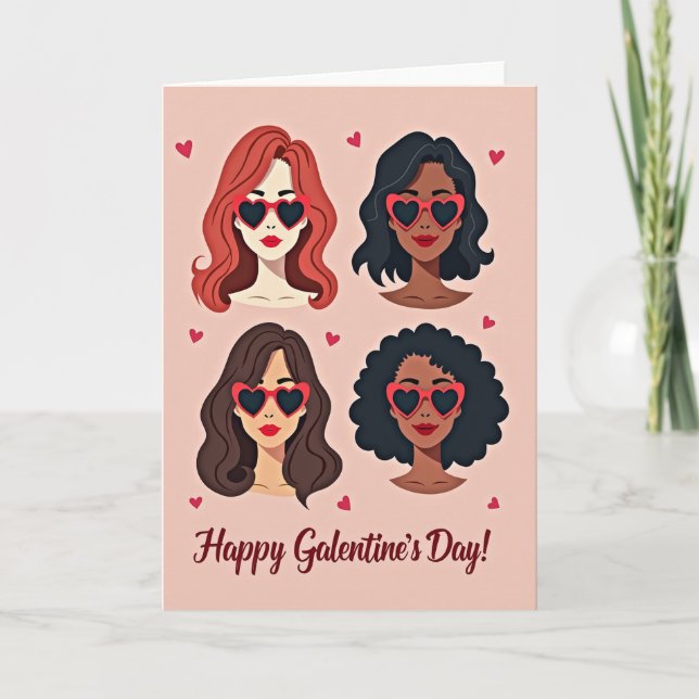 Galentines Day Hearts-kort Kort (Framsida)