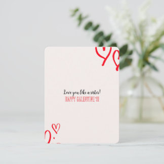 Galentine's Day-kort hjärtligt meddelande röda hjä
