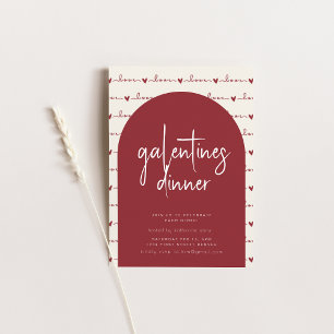 Galentines Day Middag Inbjudan med Red Kärlek