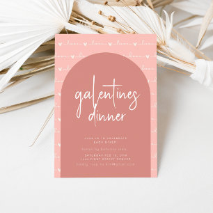 Galentines Day Middag Inbjudan med Rosa Kärlek