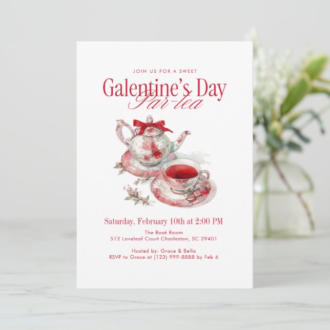 Galentine's Day Par-tea Inbjudningar (Stående Fram)