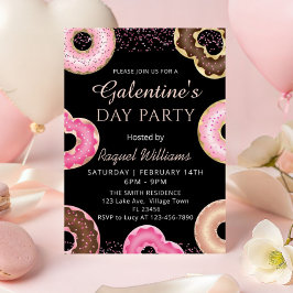 Galentine's Day Party Donuts Invitation Inbjudningar