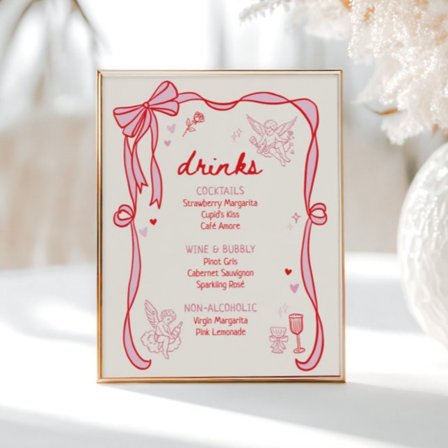 Galentine's Day Party Downloadable Drinks Poster (Skapare uppladdad)