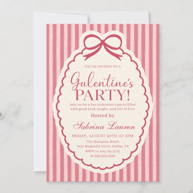 Galentine's Day Party Girls Valentine Invitation Inbjudningar (Framsida)