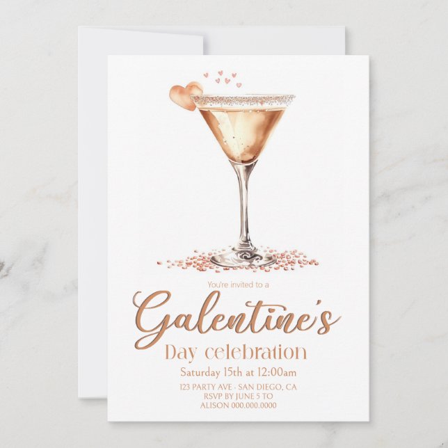  Galentine's Day party Invitation Inbjudningar (Framsida)