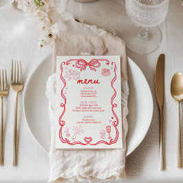 Galentine's Day Party Menu Card Inbjudningar