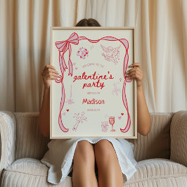 Galentine's Day Party Nedladdningsbart Välkomst  Poster