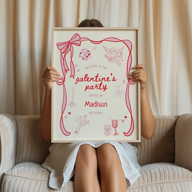 Galentine's Day Party Nedladdningsbart Välkomst  Poster (Skapare uppladdad)