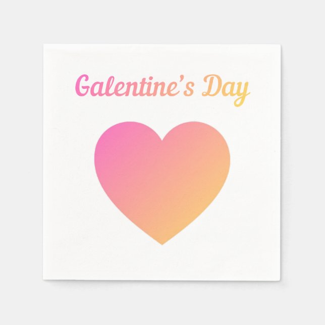 Galentines Day Pink Ombre Heart Party Pappersservett (Framsidan)