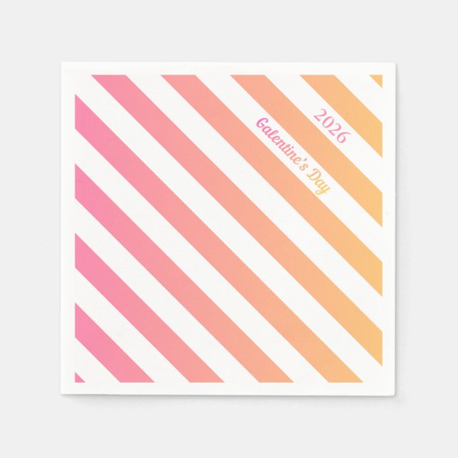 Galentines Day Pink Ombre Party Customize Pappersservett (Framsidan)