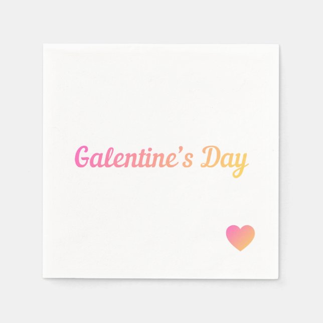 Galentines Day Pink Ombre Party Pappersservett (Framsidan)