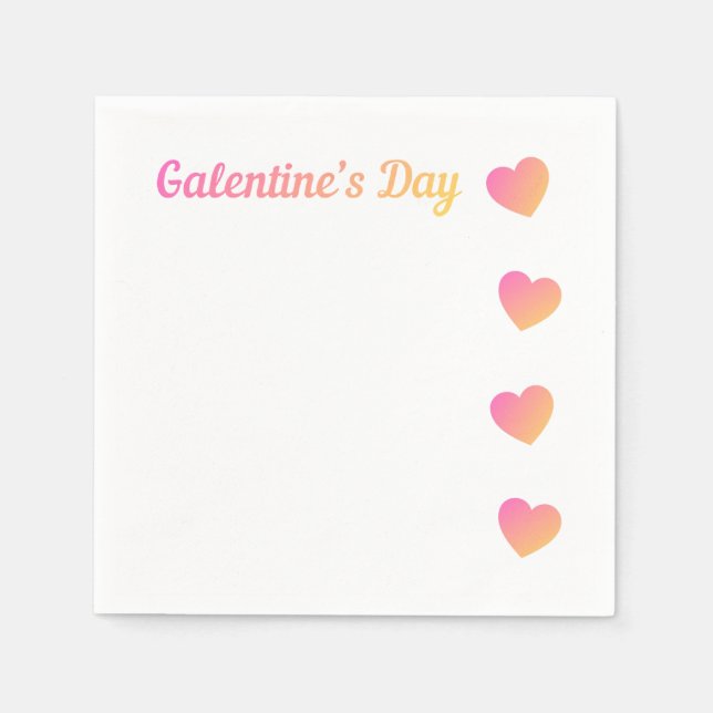 Galentines Day Pink Ombre Party Pappersservett (Framsidan)
