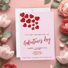 Galentine's Day Röda Hjärtans Vänner Fest Inbjudningar