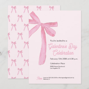 Galentine's day Rosa Band Rosig modern Inbjudningar