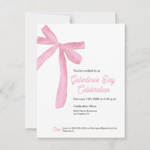 Galentine's day Rosa banderoll Flicka modern Inbjudningar