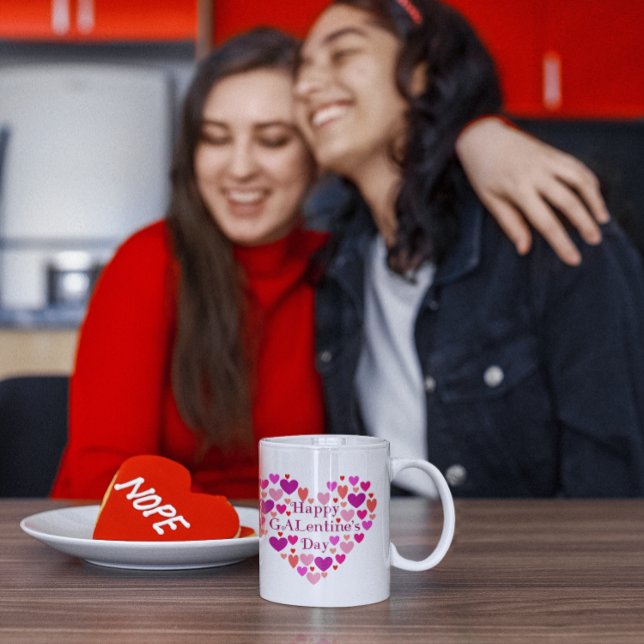 GALentines Day Rosa Hearts Mugg (Skapare uppladdad)