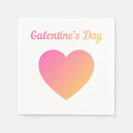 Galentines Day Rosa Ombre Hjärtformad Fest Pappersservett