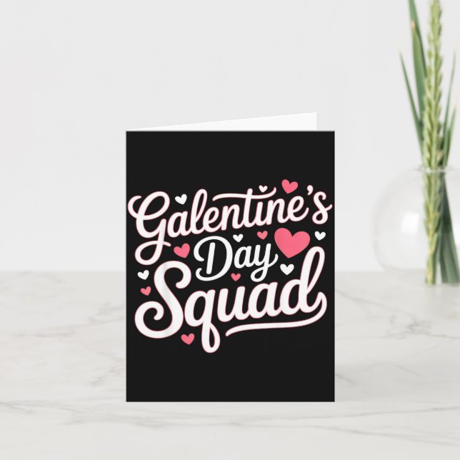 Galentine's Day Squad For Friends Festive Ladies V Kort (Framsida)