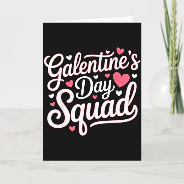 Galentines Day Squad For Friends Festive Ladies Va Kort (Framsida)