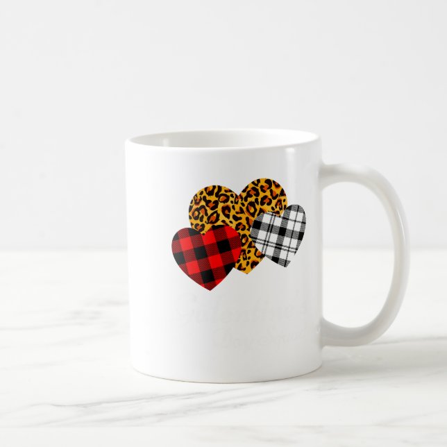 Galentines Day Squad Valentines Hearts Love Leopar Kaffemugg (Höger)