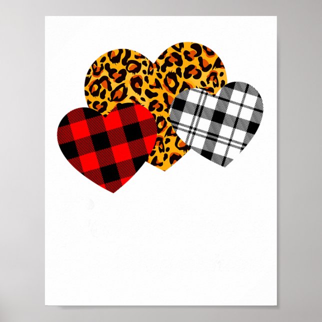 Galentines Day Squad Valentines Hearts Love Leopar Poster (Framsidan)
