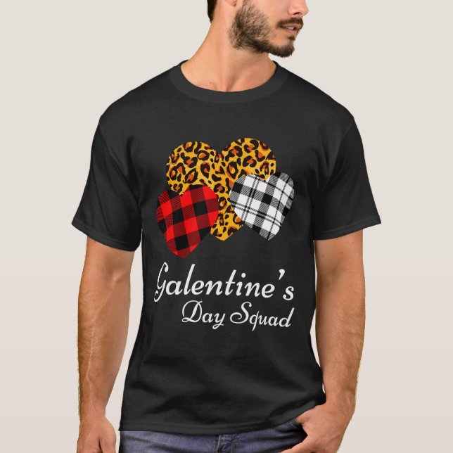 Galentines Day Squad Valentines Hearts Love Leopar T Shirt (Framsida)