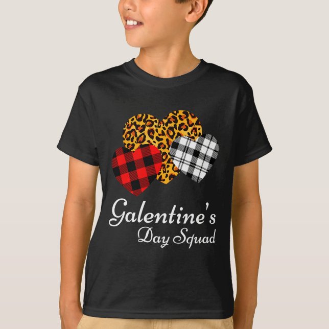 Galentines Day Squad Valentines Hearts Love Leopar T Shirt (Framsida)