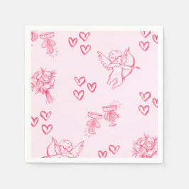 Galentine's Day Valentin Flickig Inbjudan Pappersservett