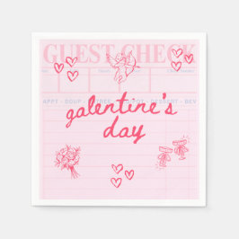 Galentine's Day Valentin Flickig Inbjudan Pappersservett