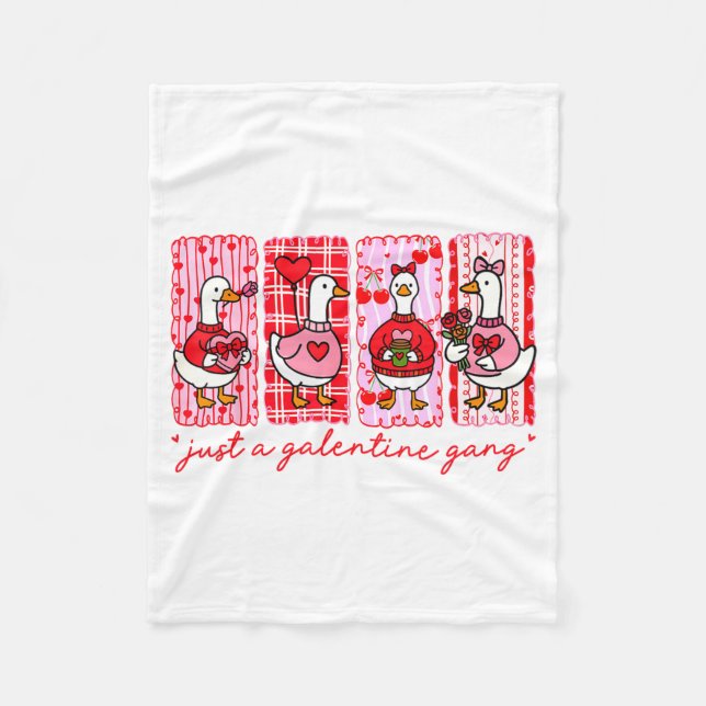 Galentines Day Women Galentines Gang Goose Valenti Fleecefilt (Framsidan)