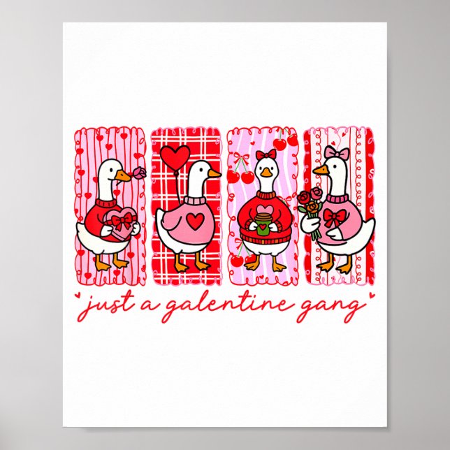 Galentines Day Women Galentines Gang Goose Valenti Poster (Framsidan)